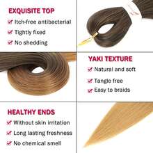 Pre Stretched Braiding Hair Ombre 16/20/26/30 Inch Synthetic Crochet Braids Hot Water Setting Professional Soft Yaki Texture Synthetic Hair Extensions - Multicolor - View 2