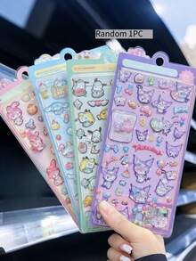 Adesivos de Cristal Brilhante em Desenho Animado 3D, Adesivos Gravados Fofos, Adesivos Decorativos de Diamante, Adesivos 3D de Relevo em Desenho Animado Vazados, Adesivos Realçados Divertidos para Capa de Celular, Conta Manual, Universal, Decoração de Festa, Pequeno Presente, Brinquedo, Decoração de Celular, Tablet (Alguns Estilos Podem Ter Diferenças de Cor e Serão Enviados Aleatoriamente) - Multicolorido - Visão 4