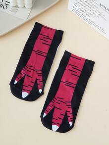 1/4 Pair Funny Chicken Claw Print Ankle Socks, Unisex Novelty Animal Pattern Breathable Moisture-Wicking Socks, Suitable For Home, Pajama Parties, Pranking Friends, Couples Gifts - Multicolor - View 11