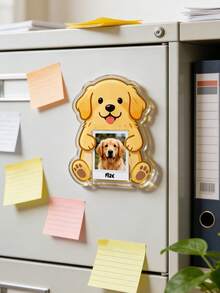 1pc Customized Pet Photo Refrigerator Magnet | Dog Souvenir | Acrylic Material | Pet Enthusiast Gift | Emotional Souvenir | Christmas And Birthday Gift Selection - Multicolor - View 2