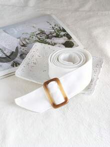 1pc Women's Elegant Wool Tie Belt, Soft Bow Decor, Classic Coat Belt - Overcoat Ribbons - View 8