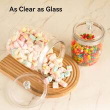 2 Pcs Candy Cookie Jar With Lids - 128 Oz 74 Oz Plastic Airtight Containers Large Kitchen Pantry Food Apothecary Storage Sealed Canisters Coffee Cereal Pasta Flour Rice Snack - 128 oz + 74 oz - Xem 7