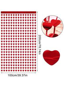 Bộ 2 tấm rèm tua rua hình trái tim màu đỏ, phông nền tua rua hình trái tim, thích hợp trang trí tiệc Valentine, phông nền chụp ảnh bằng rèm tua rua kim loại hình trái tim, cũng thích hợp cho tiệc Valentine, tiệc cưới, lễ kỷ niệm, lễ đính hôn, sinh nhật, lễ tốt nghiệp và các dịp khác. - Đỏ - Xem 10