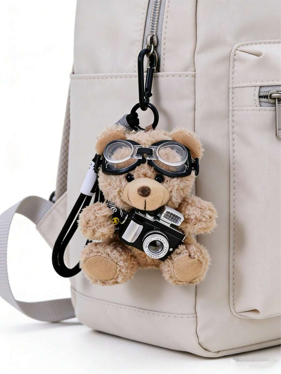 Cute Plush Teddy Bear Keychain Bag Charm Pendant Gift For Friends Valentine's Day Suitable For Ages 14+ Purse Charm Keyring