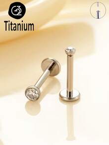 1pc ASTM F136 Titanium 20G0.8mm CZ Pin Labret Piercing Cup-Shaped Pin Ear Piercing Ear Bone Piercing Nose Jewelry - Pins - View 5