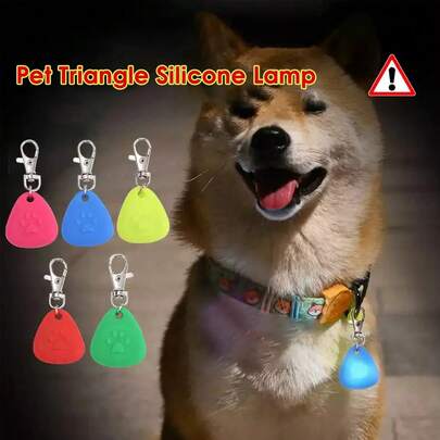 1 st nattsäkert husdjurshänge, LED-ljus som lyser i mörkret, lämplig för katter och hundar, nallehundformad, lämplig för aktiva små husdjur, självlysande husdjurstillbehör