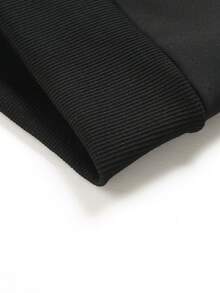 女士印花连帽拉链卫衣外套 | 休闲服饰，适合运动、户外活动、节日庆典和休闲场合，四季皆宜 - 黑色 - 查看 6