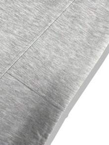 Men's Solid Color Drawstring Waist Pockets Casual Loose Fit Sports Sweatpants, Knitted Fabric Athletic Long Pants - Light Grey - View 6
