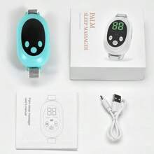 Sleep Massage Device: Intelligent USB-Rechargeable Wristband With Adjustable Sleep Aid. Portable, Fragrance-Free Massage Tool With Adjustable Intensity Levels. Features Rechargeable Lithium Battery. Available In White And Blue. A Perfect Festive Gift For Sleep Aid Enthusiasts. - Green - View 1
