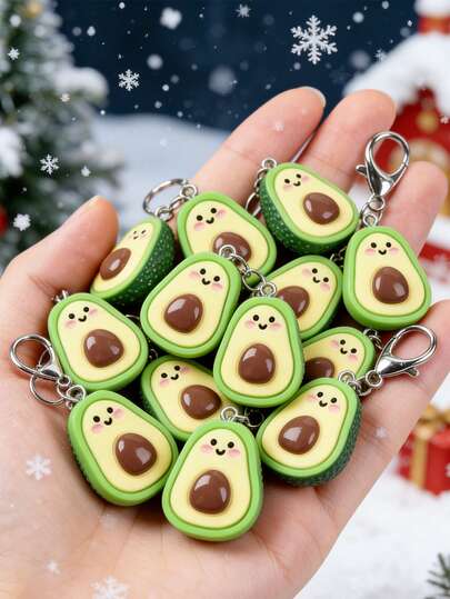 2个可爱卡通牛油果钥匙扣 | 牛油果包包挂饰 | 温馨小礼物 | 圣诞节、情人节、生日完美礼物，送给妈妈的礼物，钥匙扣，男士礼物，夏季礼物