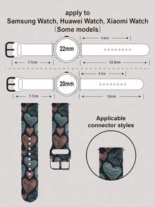 1pc Graffiti Gray Pink Blue Heart Soft Elastic Breathable Comfortable Replacement Watch Band Strap Compatible With Samsung, Garmin, Honor Smartwatches, 38mm 40mm 41mm 42mm 46mm 45mm 44mm 49mm, Fashionable Casual Multi-Color Silicone Watch Band Strap Compatible With Apple Watch Ultra SE/11/10/9/8/7/6/5/4/3/2/1 - Multicolor - View 14