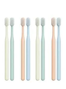 8支装成人软毛牙刷，深度清洁，高品质情侣/家庭牙刷 - 彩色 - 查看 5
