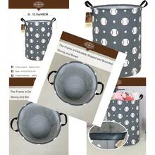 HUNRUNG Cesto para La Colada Tela De Lona Cesta De Almacenamiento Liviana Organizador De Juguetes Ropa Sucia Plegable A Prueba De Agua para Dormitorios Universitarios Dormitorio De s Baño - balón de fútbol rojo - Ver 8