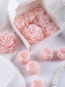 4支手工浪漫玫瑰花束香氛蜡烛 - 优质大豆蜡+天然精油，无烟香薰，家居装饰，跨境礼品，学生宿舍/寄宿家庭的理想之选，送给妈妈/姐妹/爱人/朋友的礼物，情人节/感恩节/生日/新年礼物 - 彩色 - 查看 7