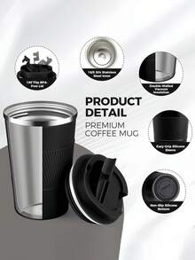 Tazza da caffè da viaggio isolata, a prova di fuoriuscite e perdite, tazza da caffè in acciaio inossidabile portatile per campeggio con coperchio anti-fuoriuscita, disponibile in varie dimensioni e colori, riutilizzabile, mantiene le bevande calde o fredde, regalo perfetto per uomini e donne, accessorio ideale per auto e all'aperto - Multicolore - Visualizzare 5