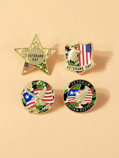 1枚迷彩国旗鹰形金属徽章，爱国纪念翻领别针，合金珐琅胸针，时尚配饰，可搭配西装、连衣裙，附赠纪念卡和收纳袋，罂粟花服装徽章，胸针，适合退伍军人节、阵亡将士纪念日、纪念日佩戴，男女皆宜，可作为军人礼物