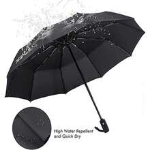 Paraguas plegable automático reforzado con 10 varillas, tela impermeable de pongee 190T, apertura y cierre automáticos, protección UV - Diseño minimalista, unisex, selección de primavera y verano, regalos para damas de honor, decoración de habitación, dormitorio, playa, viaje, para hombres, para mujeres, vacaciones, Día de la Mujer, artículos de viaje, recuerdos de boda, Y2k, dormitorio, accesorios de coche para mujeres, decoración de cocina, cosas lindas - Multicolor - Ver 6