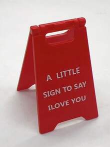 Acrylic "I Love You" Desk Sign - Modern Design, White Text, Ideal For Office Decor, Gift For Couples, Friends And Family | Modern Acrylic | Clear Text Plaque, Love Decoration, Valentine's Day Display, Valentine's Day Gift, Valentine's Day Decor - Red - View 8