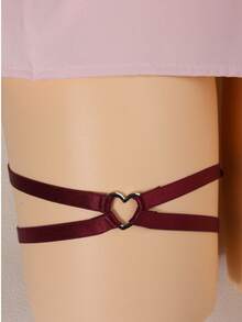 1/2pcs Sexy Women Heart Shaped Thigh Garter, Elastic Criss-Cross Leg Harness, Lingerie Suspender Accessory, Halloween, Valentine's Day Thigh Chain, Body Chain, Sexy Lingerie Accessory - one-size - View 6