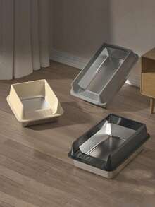 半封闭式中空不锈钢猫砂盆