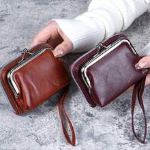 Portefeuille court en cuir PU pour femme, fermeture éclair à pression, porte-monnaie multifonctionnel grande capacité, porte-cartes, portefeuille zippé moderne, léger et élégant, idéal pour le travail et les loisirs. Cadeau parfait pour la fête des professeurs, un anniversaire ou toute autre occasion spéciale. Portefeuille de poignet pour femme active. - Marron - Voir 4