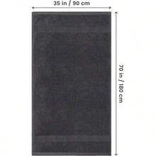 Utopia Towels - Lujosa toalla de baño jumbo de 100 % algodón hilado en anillos altamente absorbente y de secado rápido toalla de baño extragrande supersuave y de calidad hotelera 90 x 178 cm gris - Gris - Ver 2