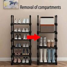 8 Tier Shoe Rack, Floor Standing Shoe Rack, Simple To Assemble Shoe Storage Organizer, Stackable Space Saving Shoe Organizer, Large Capacity Organizer For Multiple Pairs Of Shoes, Living Room Dorm Room Rental Housing - Kệ 8 tầng màu đen - Xem 7