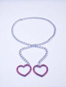 1pc Sexy Lingerie Accessory Set, Including Heart-Shaped Chain, Collar, Necklace, Restraint Strap, Adult Toy Prop, Multi-Layer Tassel Necklace, Perfect For Displaying Charm, Essential For Dates, Parties And Gatherings, Captivating For Men, Attractive Foot Gift, Sexy Lingerie, Valentine's Day Supplies, Valentine's Day Gift