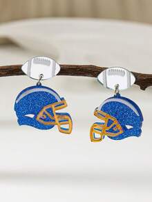 1对橄榄球队头盔比赛日耳环（女士款） - 橄欖球頭盔耳環 - 查看 4