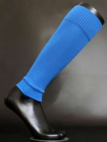 Sports Outdoor Solid Color Knitted Fabric Compression Sports Calf Sleeve - Blue - View 6