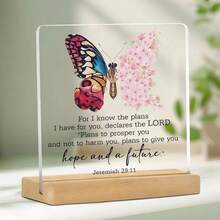 Square Acrylic Desktop Ornament With Wooden Base, Bringing Warmth To Any Space, Is The Perfect Choice For Valentine's Day And Mother's Day Gifts - Multicolor - View 1