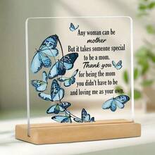 Square Acrylic Desktop Ornament With Wooden Base, Bringing Warmth To Any Space, Is The Perfect Choice For Valentine's Day And Mother's Day Gifts - Multicolor - View 4