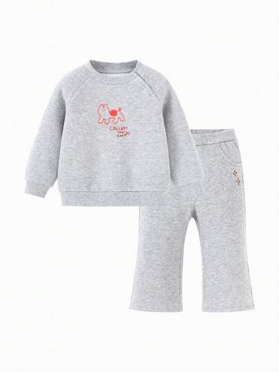 mini bala Girls Fleece Outfit Set Winter 2026, Soft Stretchy Sweatshirt & Pants