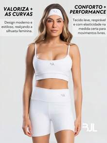 Women's Fitness Top And Shorts Set - Zero Transparency - Training, Comfort, Running, Premium Spandex, Yoga, Compression Design - Volleyball - 白色 - 查看 3