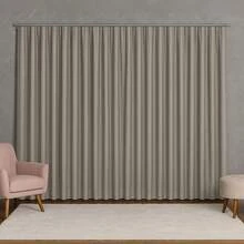 Blackout Curtain 3.00m X 2.70m Swiss Track Easy To Install Fabric Reduces Heat And Light Living Room Bedroom - Xám - Xem 4