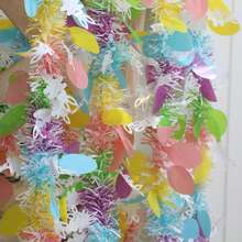 1件/2件装 59.05英寸复活节装饰花环 - 彩色蛋形装饰金属丝花环，用于节日装饰 - 復活節蛋毛條 - 查看 10