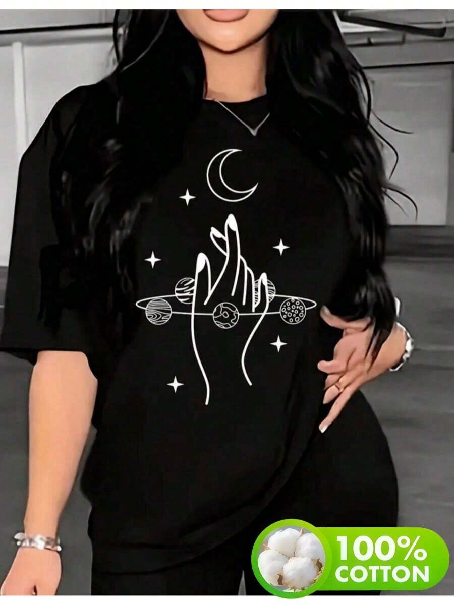 Plus Size T-Shirts - Black - View 1
