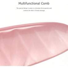 LALAFINA Peine Raspador De Masaje Para Cuero Cabelludo Y Rostro 2 Piezas Con Tenedor Guasha En Forma De Y Para Estimulación De Puntos De Acupuntura Y Alivio De Tensión - Rosa - Ver 7