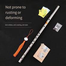 1pc Professional Irish Tin Whistle, C/D Key Metal Flute, Varnish Finish, High Pitch Range, Suitable For Performance And Music Practice - Multicolor - View 20