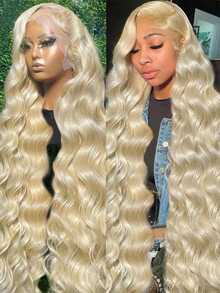 Uveous 34 Inch 613 Lace Front Wig Human Hair 13x4 Blonde Body Wave Lace Front Wig Human Hair Pre Plucked With Baby Hair  HD Lace Wig Human Hair 200% Density Colored Wigs - S613 - Xem 5