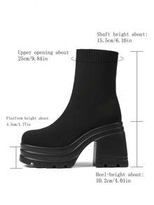 Women's Y2K Goth Platform Ankle Boots Fashion Chunky High Heels Pull On Round Toe Party Street Cosplay Boots Woman - 黑色 - 查看 6