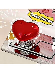1 pieza Botón de descarga del inodoro con forma de corazón, dispositivo de asistencia para descarga del inodoro amigable con las uñas, elemento romántico adecuado para el Día de San Valentín y otras festividades (Puede haber una ligera diferencia de color entre el producto y el artículo real debido a la iluminación durante la filmación, se recomienda discreción para aquellos que estén preocupados) - Multicolor - Ver 1