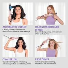 ATOPSKINS 2026 Upgraded 5-In-1 Curling Iron & Multi-Function Curler & Hair Dryer & Comb & Straightener, 3 Heat Settings | Auto Curling, Salon-Grade Curls/Waves/Straight/Smooth | Lightweight Bangs - EU F Type Plug(220-240V) - View 6