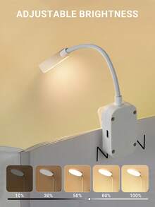 4/3/2/1件套多功能LED台灯，圆形夹灯，USB夹式护眼学习灯，360°旋转阅读灯，迷你护眼台灯，可充电夹式书灯，学生宿舍灯，卧室/教室阅读灯，客厅/卧室床头灯，便携式台灯