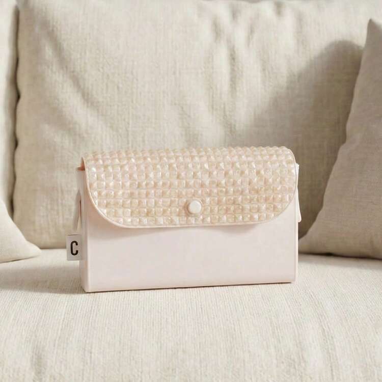 Women's Crossbody Baguette Bag With Elegant Side Strap For Blogger Looks - Nina - 珍珠 - 查看 6