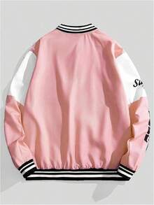 Mens Racing Button Down Graphic Jackets Car Racing Men Motorcycle Outerwear StreetwearChristmas 32UW - 粉紅色多色 - 查看 4