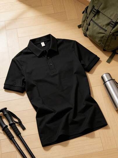 Men's Fashionable Casual Polo Shirt For Summer, Suitable For Sports, Outdoor, Cycling, Hiking, Dating, Great Gift For Boyfriend