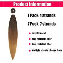 Pre Stretched Braiding Hair Ombre 16/20/26/30 Inch Synthetic Crochet Braids Hot Water Setting Professional Soft Yaki Texture Synthetic Hair Extensions - Multicolor - View 5