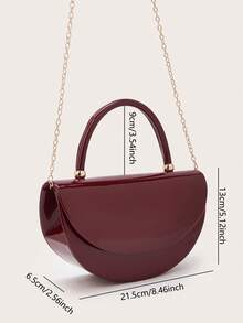 Túi xách nữ bằng da bóng sang trọng, kiểu dáng tối giản, túi cầm tay có dây xích, nhẹ nhàng, thích hợp cho tiệc tùng/buổi tối, món quà sinh nhật hoàn hảo cho bạn gái, phù hợp cho tiệc tùng, đám cưới, dạ hội, các dịp trang trọng, có thể kết hợp với váy dự tiệc, váy dạ hội và váy đính sequin. - Màu Đỏ Sâu - Xem 8