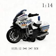1件1/14比例合金汽车模型玩具，摩擦动力摩托车玩具模型，生日礼物，圣诞礼物，完美礼物 - 彩色 - 查看 7